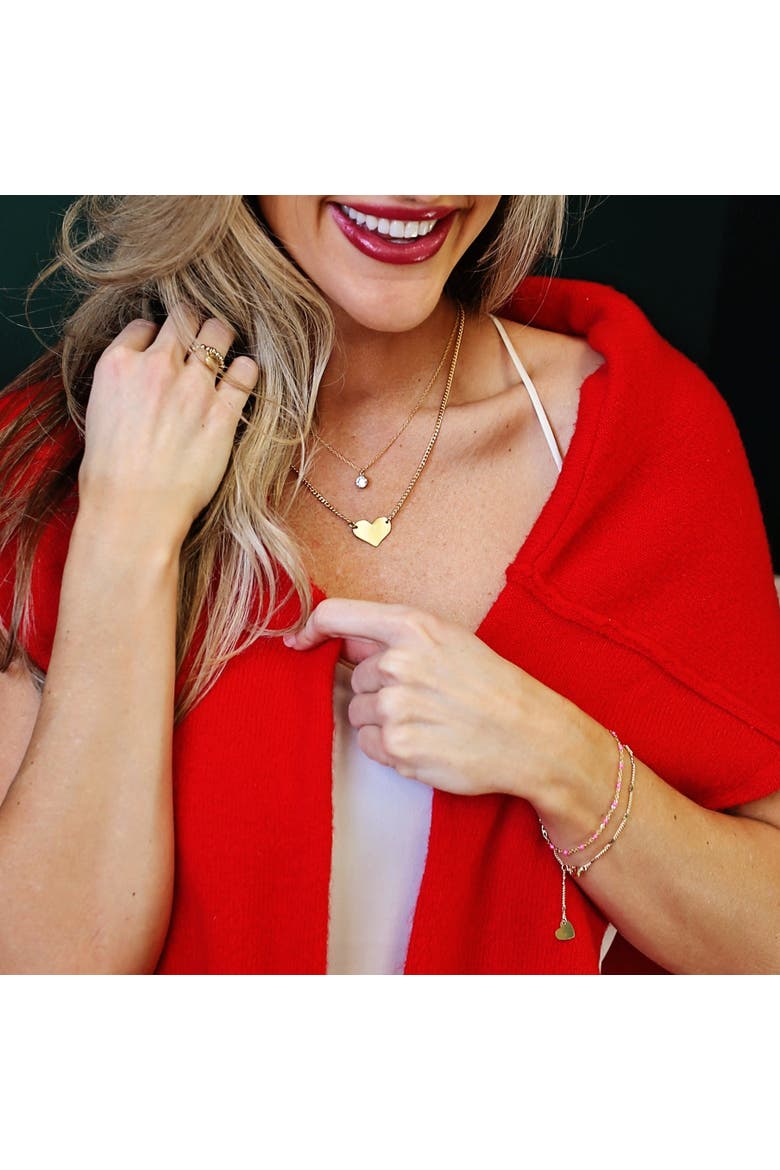 Melania Gold Filled Cubic Zirconia Necklace, Alternate, color, Gold