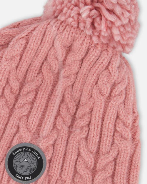 Deux Par Deux Lined Winter Hat With Pompom In Pink