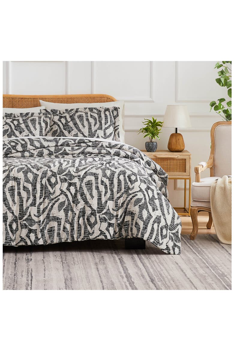 Khari Reversible Duvet & Sham Set, Alternate, color, CHARCOAL