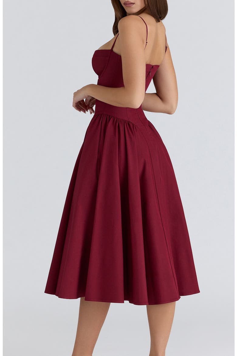 Samaria Corset Cocktail Dress, Alternate, color, WINE