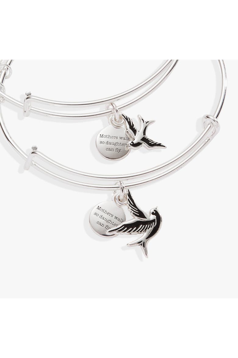 Mother & Daughter Sparrow Bangle Set of 2, Alternate, color, Silver