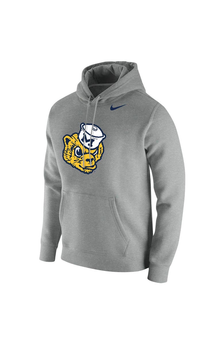 Nike Men's Nike Heathered Gray Michigan Wolverines Vintage Sailor Hat Wolverine Hoodie, Alternate, color,