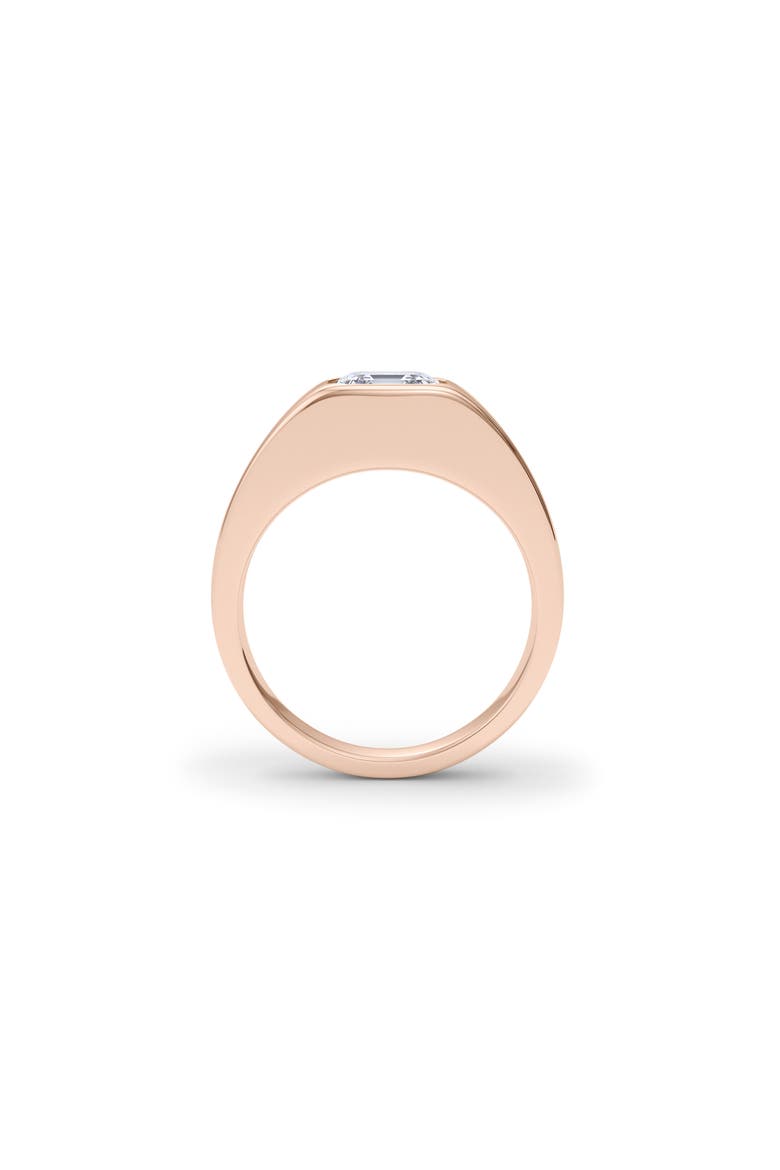 Men's Asscher Cut Lab Created Diamond Signet Ring, Alternate, color, 18K ROSE GOLD