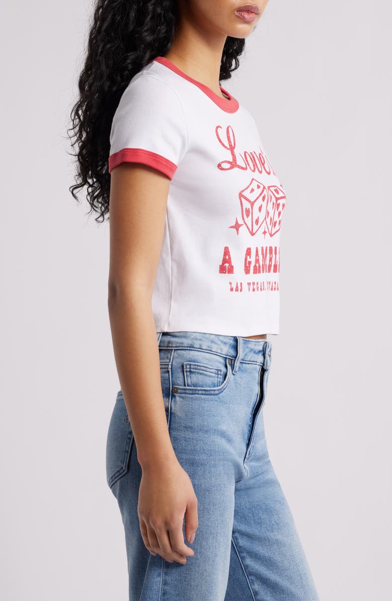 Junk Food Love
s a Gamble Crop Graphic T-Shirt, Alternate, color, Red/ White