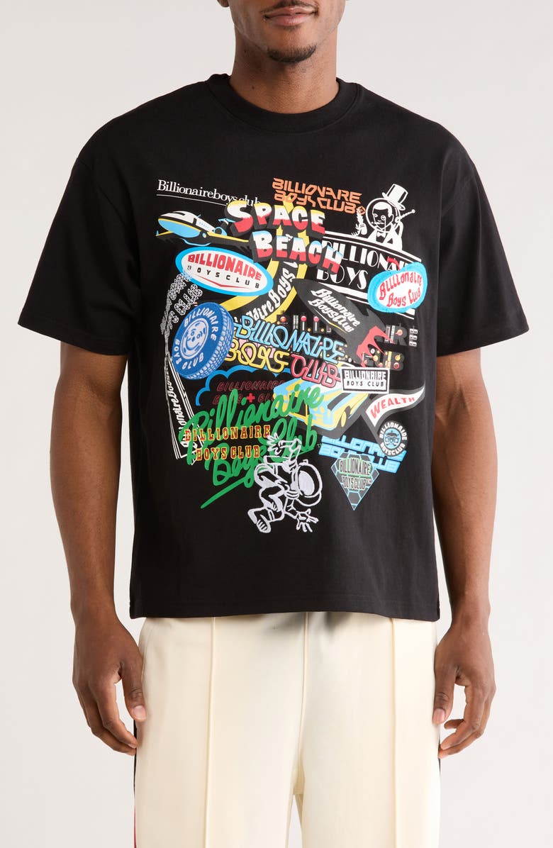 Billionaire Boys Club Space Beach Club Graphic T-Shirt, Main, color, Black
