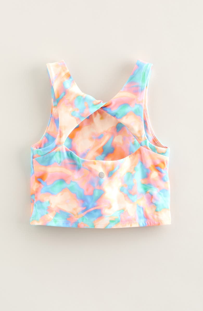 Zella Girl Kids' Twist & Turn Tank, Alternate, color, Coral Nectar Heat Wave