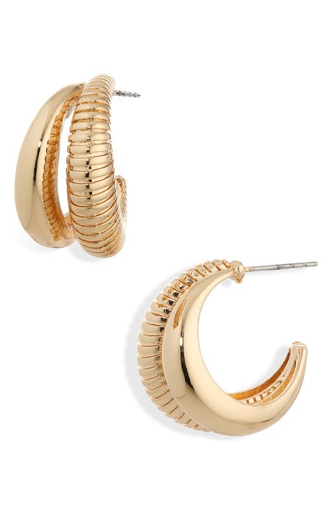 Textured Double Hoop Earrings