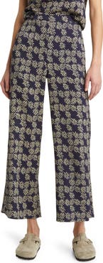 THE GREAT. The Dance Floral Wide Leg Crop Pants