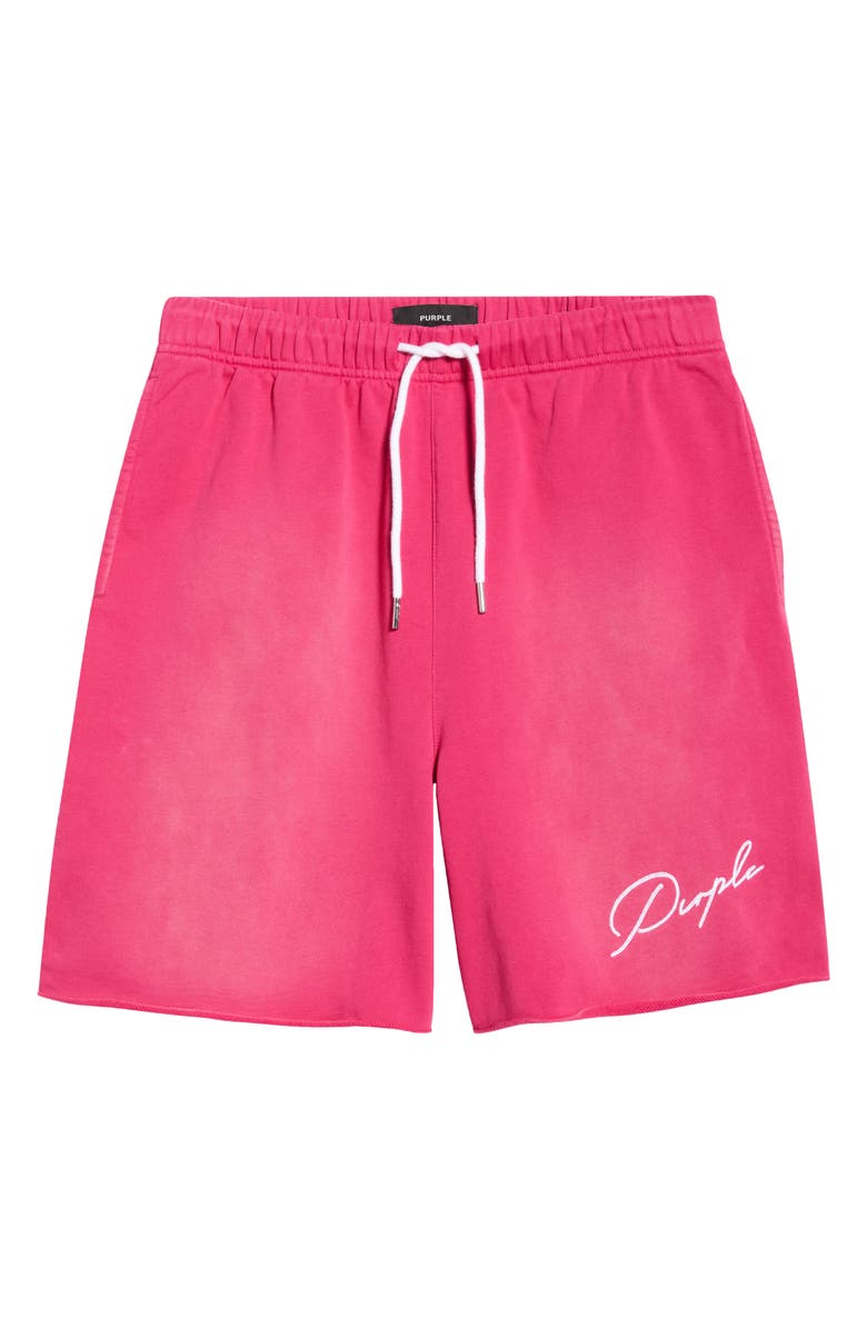 PURPLE BRAND Signature Midweight Fleece Sweat Shorts, Alternate, color, Red