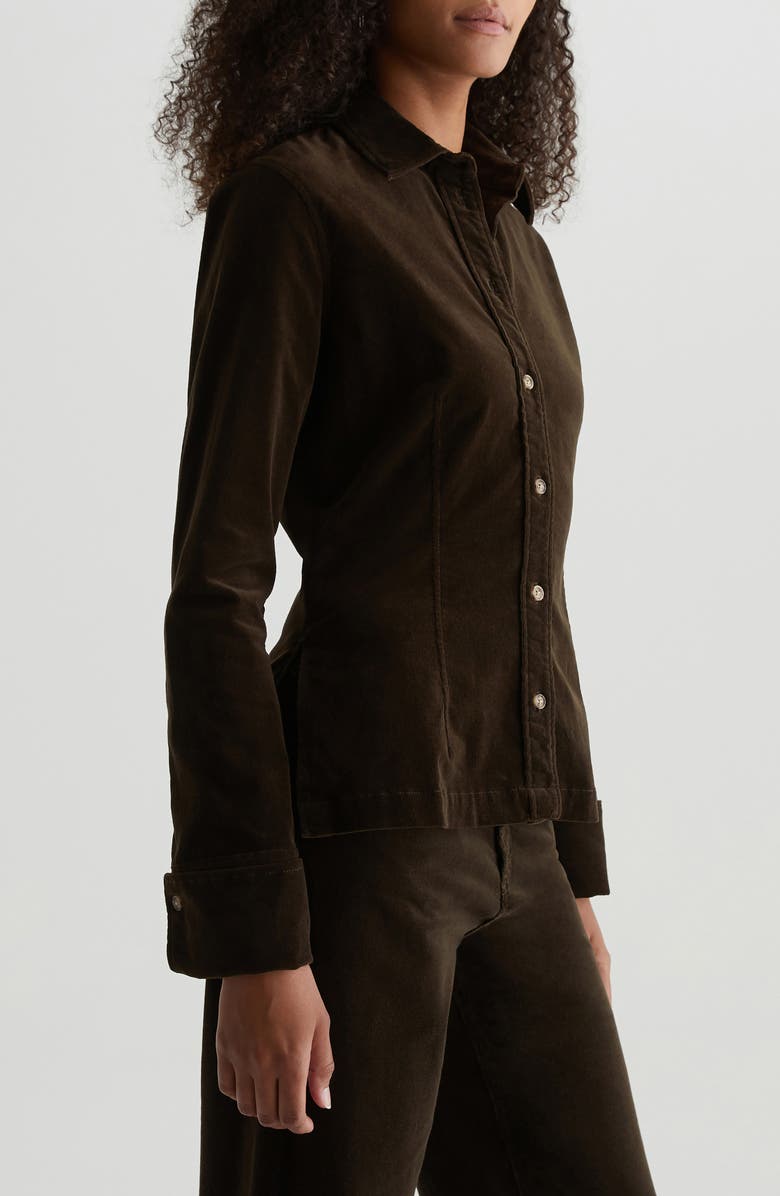AG Cheryl Stretch Velveteen Shirt Jacket, Alternate, color,