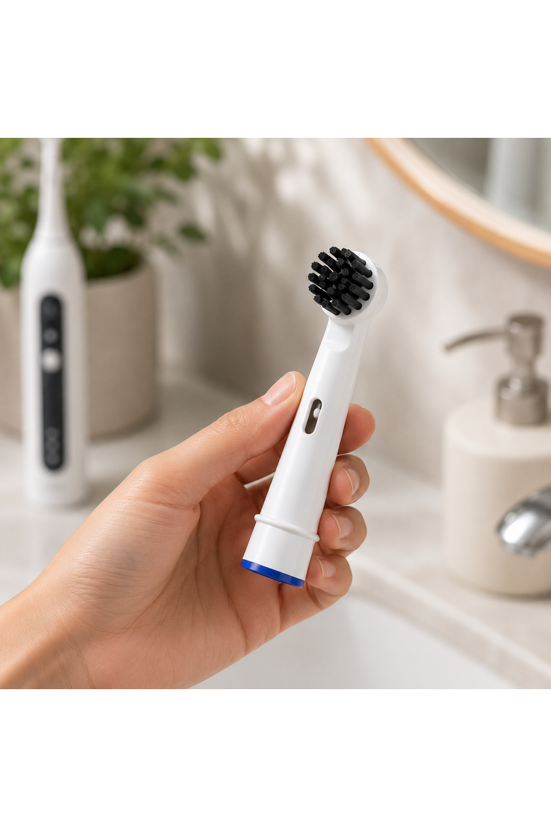 Charcoal Infused Bristles Electric Toothbrush Replacement Brush Heads, Alternate, color, White