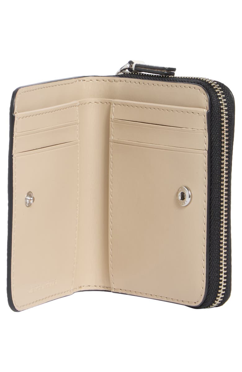 Marc Jacobs Mini Compact Leather Wallet, Alternate, color, White Multi