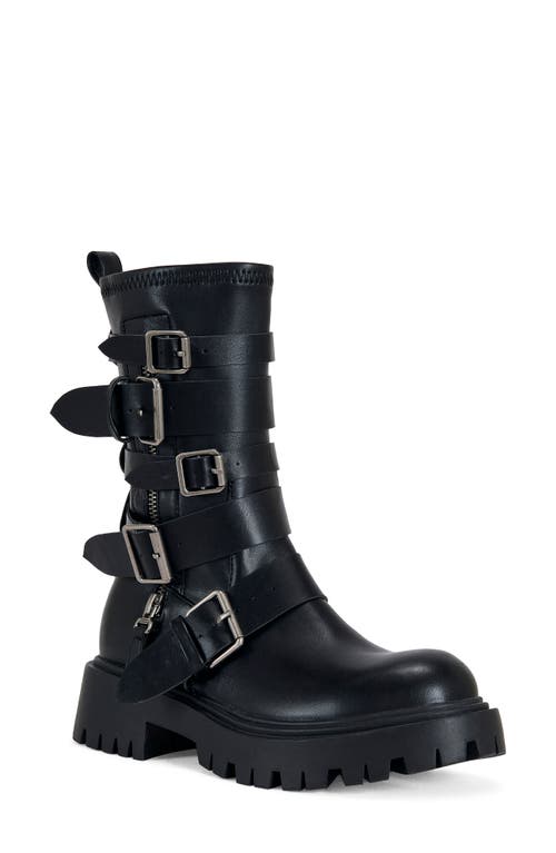 Azalea Wang Spridy Buckled Combat Boot In Black
