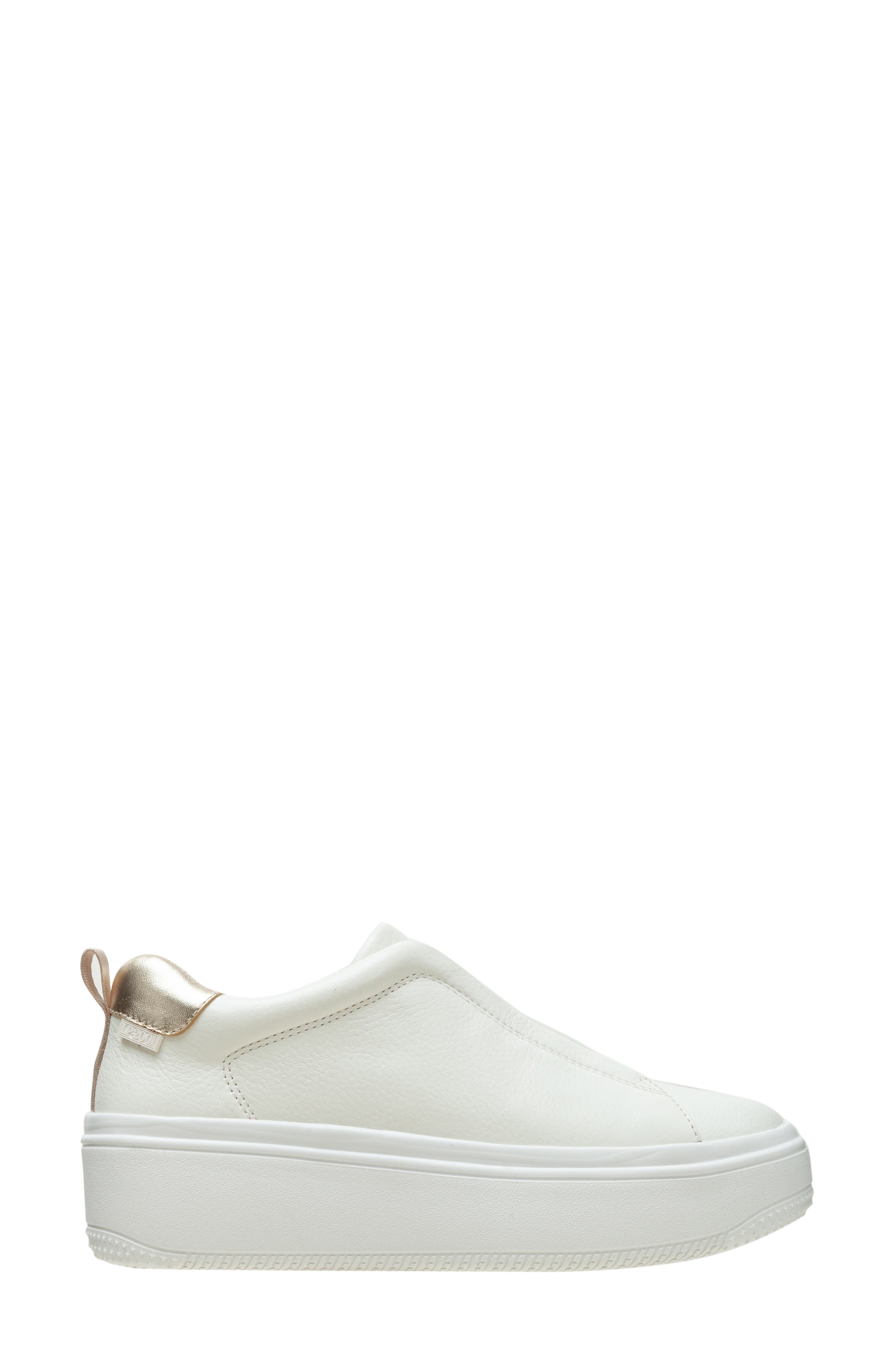 Linea Paolo Golde Platform Sneaker, Alternate, color, White/ Gold
