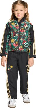 adidas Kids' Floral Print Track Jacket & Pants Set