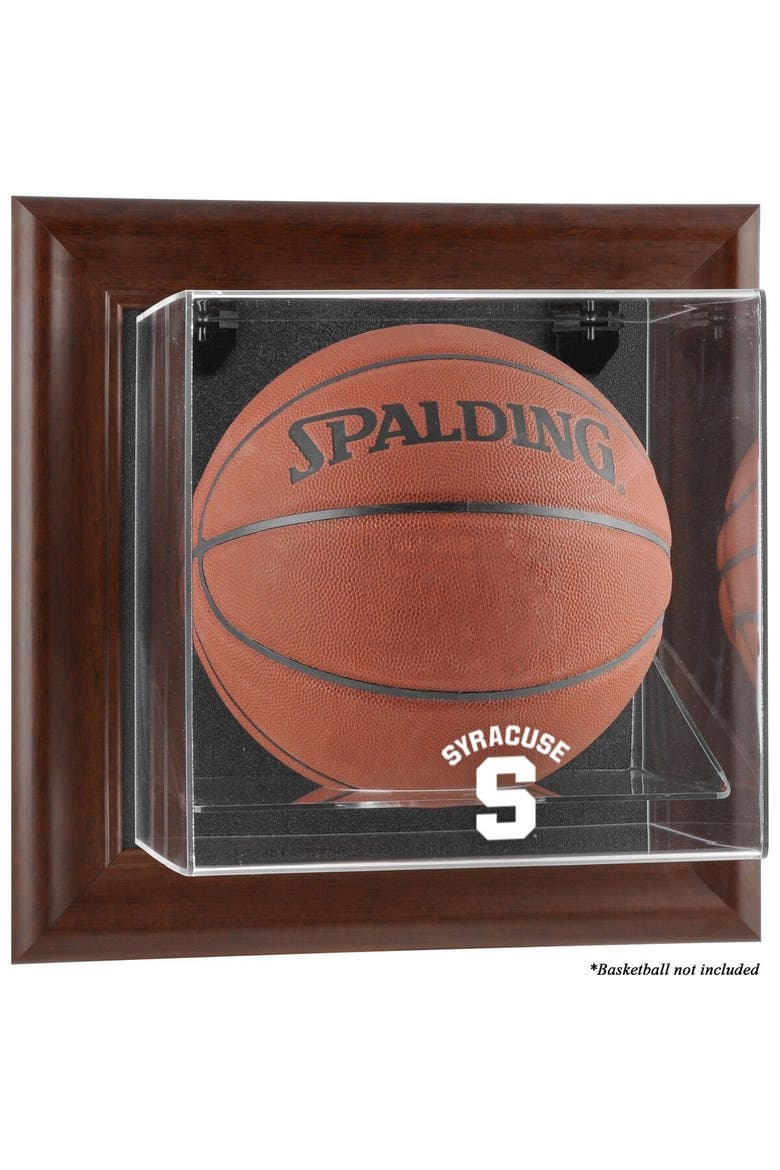 Syracuse Orange Brown Framed (2015-Present Logo) Wall-Mountable Basketball Display Case, Main, color, Brown