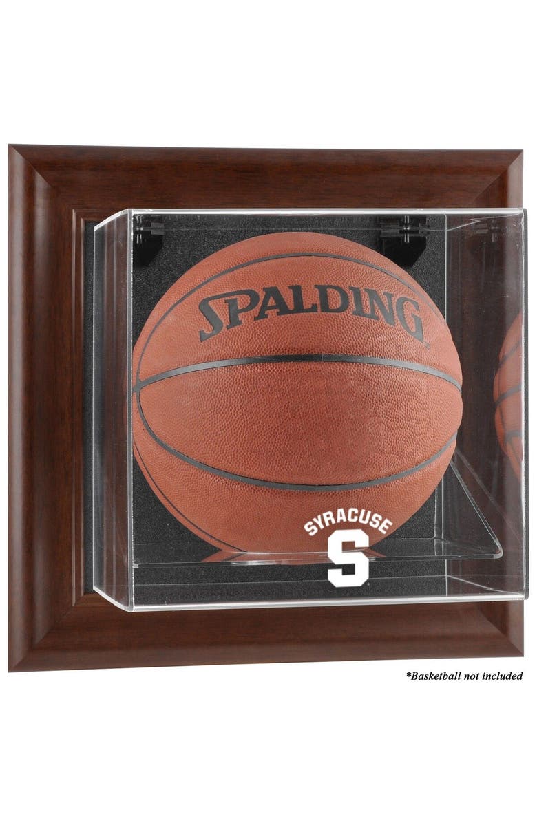 FANATICS AUTHENTIC Syracuse Orange Brown Framed (2015-Present Logo) Wall-Mountable Basketball Display Case, Main, color,