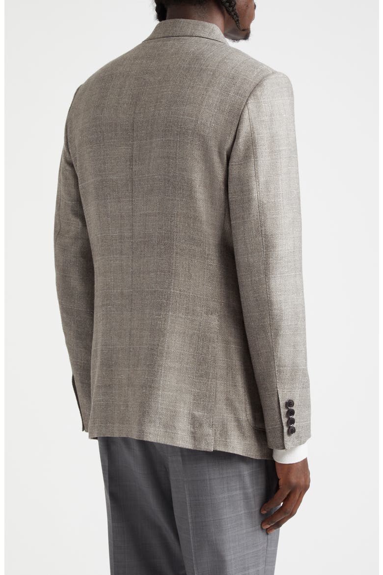 Windowpane Wool Blend Sport Coat, Alternate, color, TAUPE