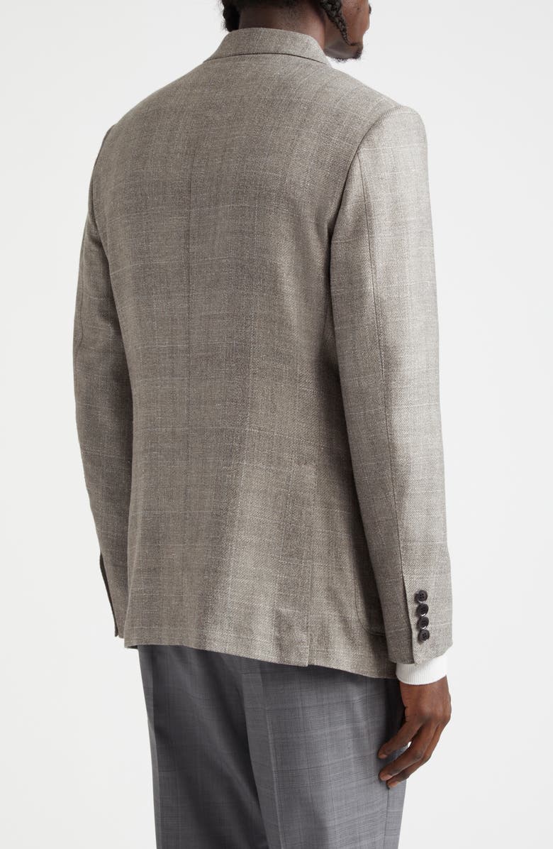 ZEGNA Windowpane Wool Blend Sport Coat, Alternate, color, Taupe