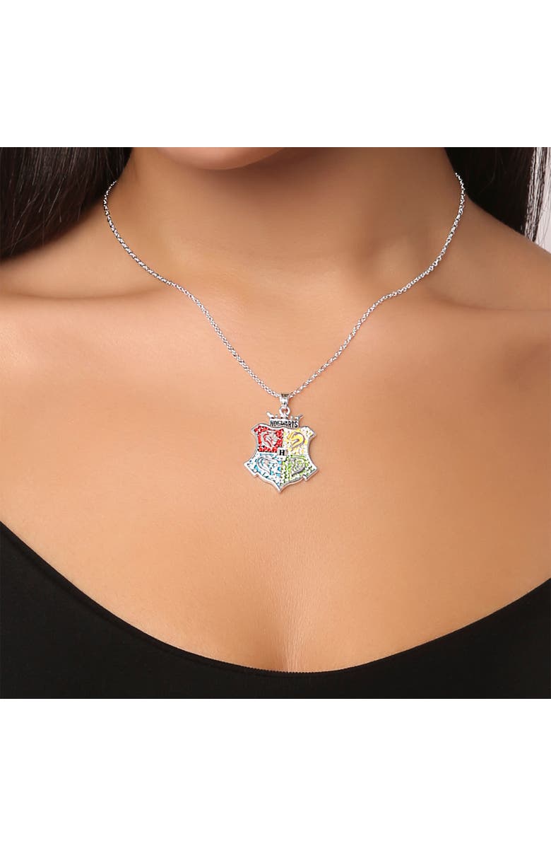 HARRY POTTER Hogwarts Crest Necklace, 16"+2", Alternate, color, Multi