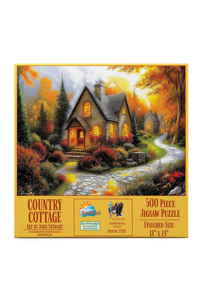 Country Cottage 500 piece Jigsaw Puzzle for Adults, Alternate, color, Multicolor
