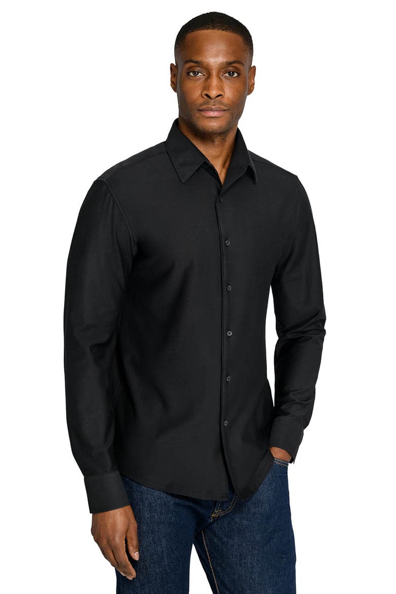 Solid Mapleton Luxe Cross Dyed Long Sleeve Shirt, Alternate, color, BLACK