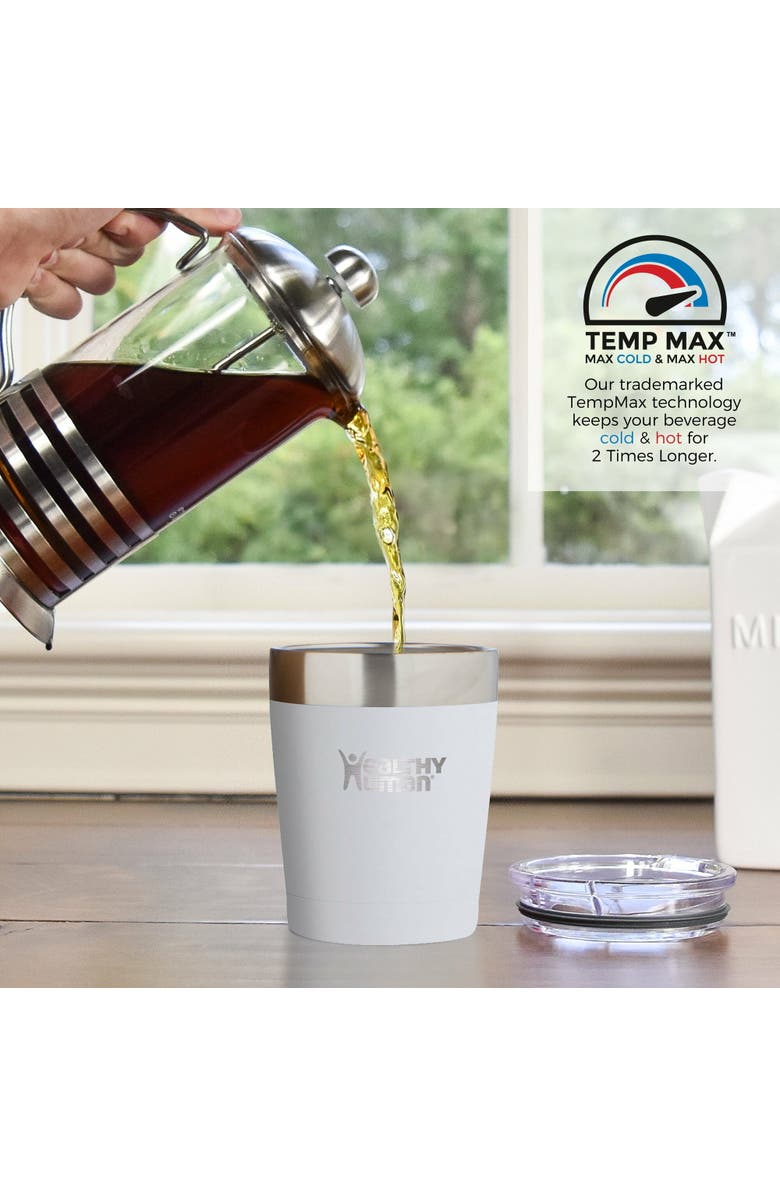 Healthy Human Stainless Steel Tumbler with Straw, 12 oz Pure White, Alternate, color, White