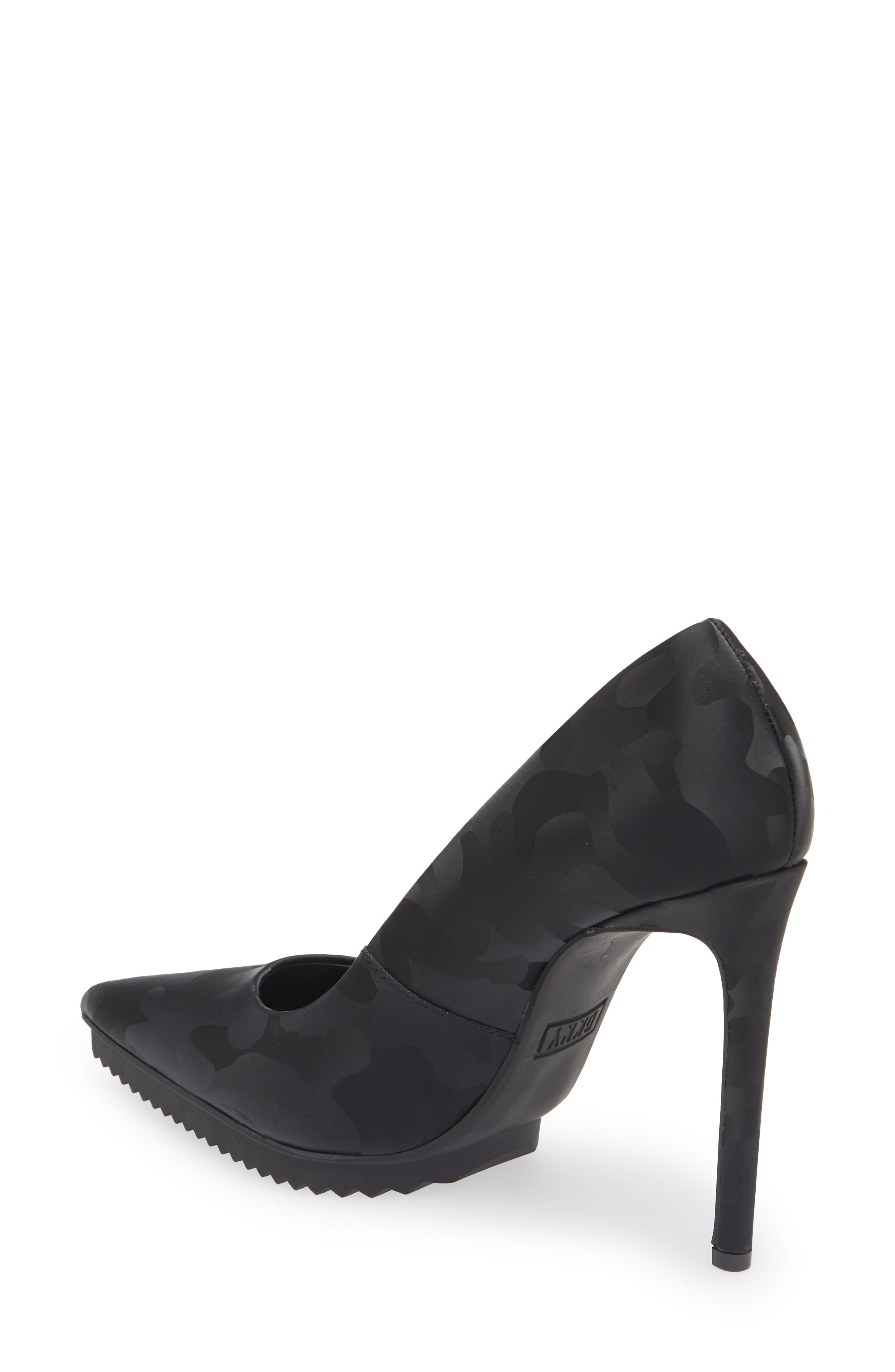 DKNY Carisa Pointed Toe Pump, Alternate, color, Black Camo Leather