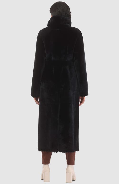Gorski Reversible Shearling Lamb Long Coat In Black