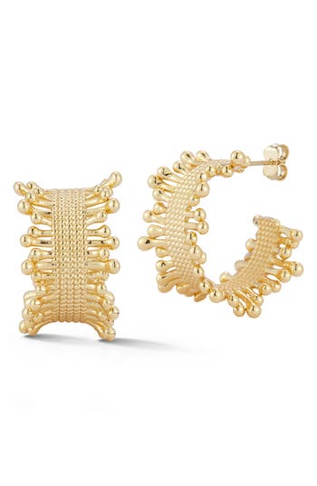Chloe & Madison Chloe And Madison Jewelry Plated Statement Wide Hoops In Gold