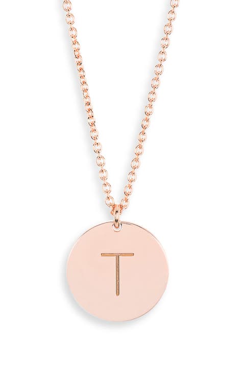 Initial Disc Pendant Necklace