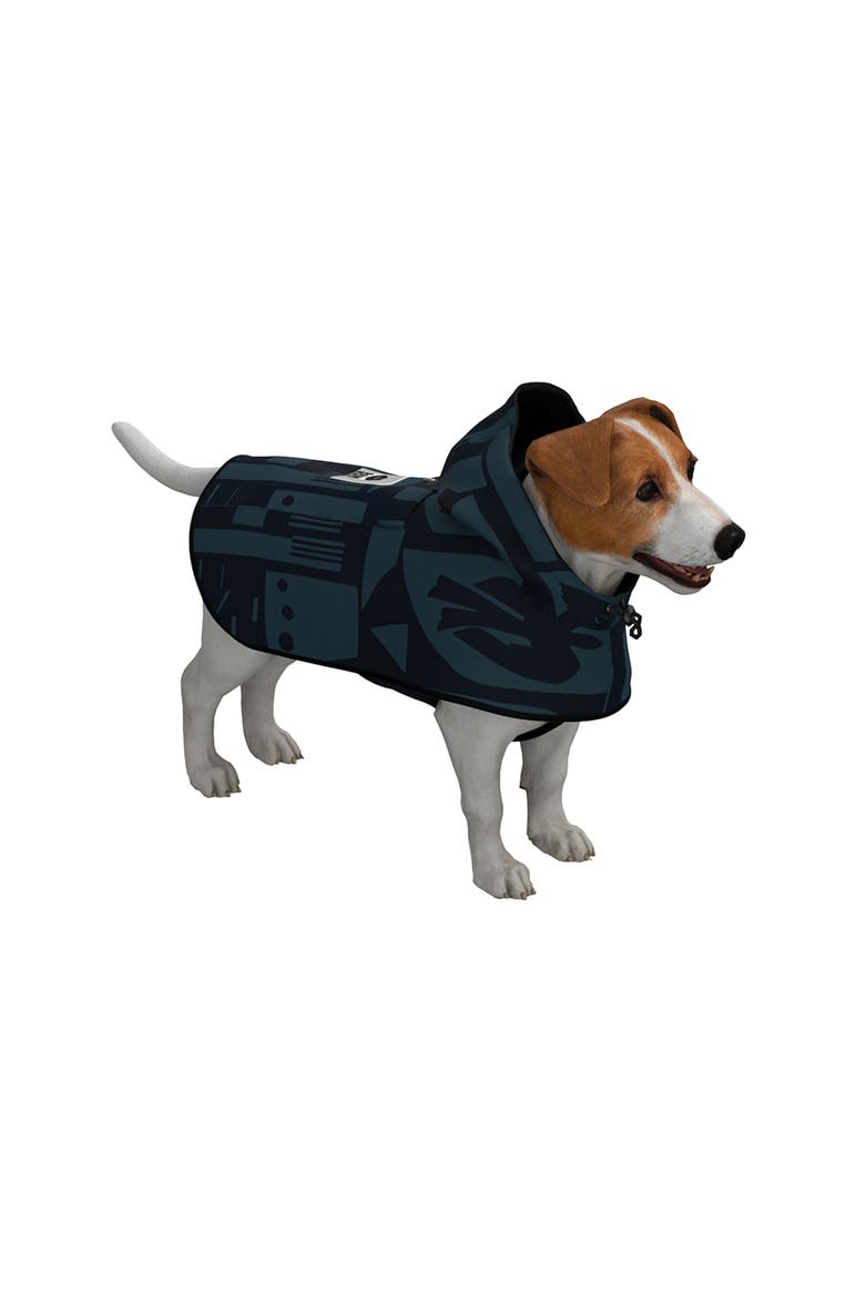 Dog Rain Poncho Back To Art, Main, color, Black