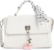 Madden Girl Scarf & Fruit Charm Straw Handbag