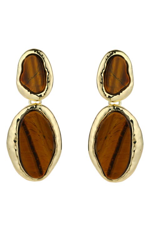 Spellbound Tiger's Eye Drop Earrings