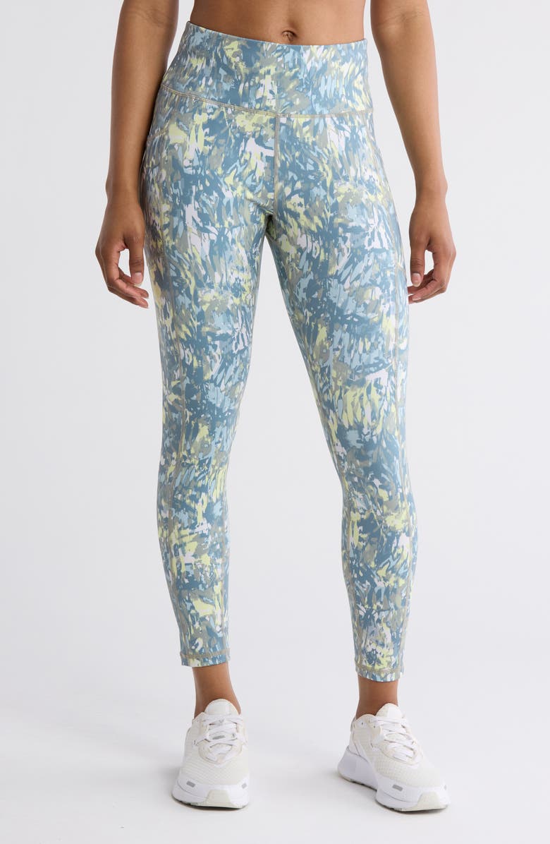 DKNY Elevate Interlock High Waist 7/8 Leggings, Main, color, Palms Blue Fog