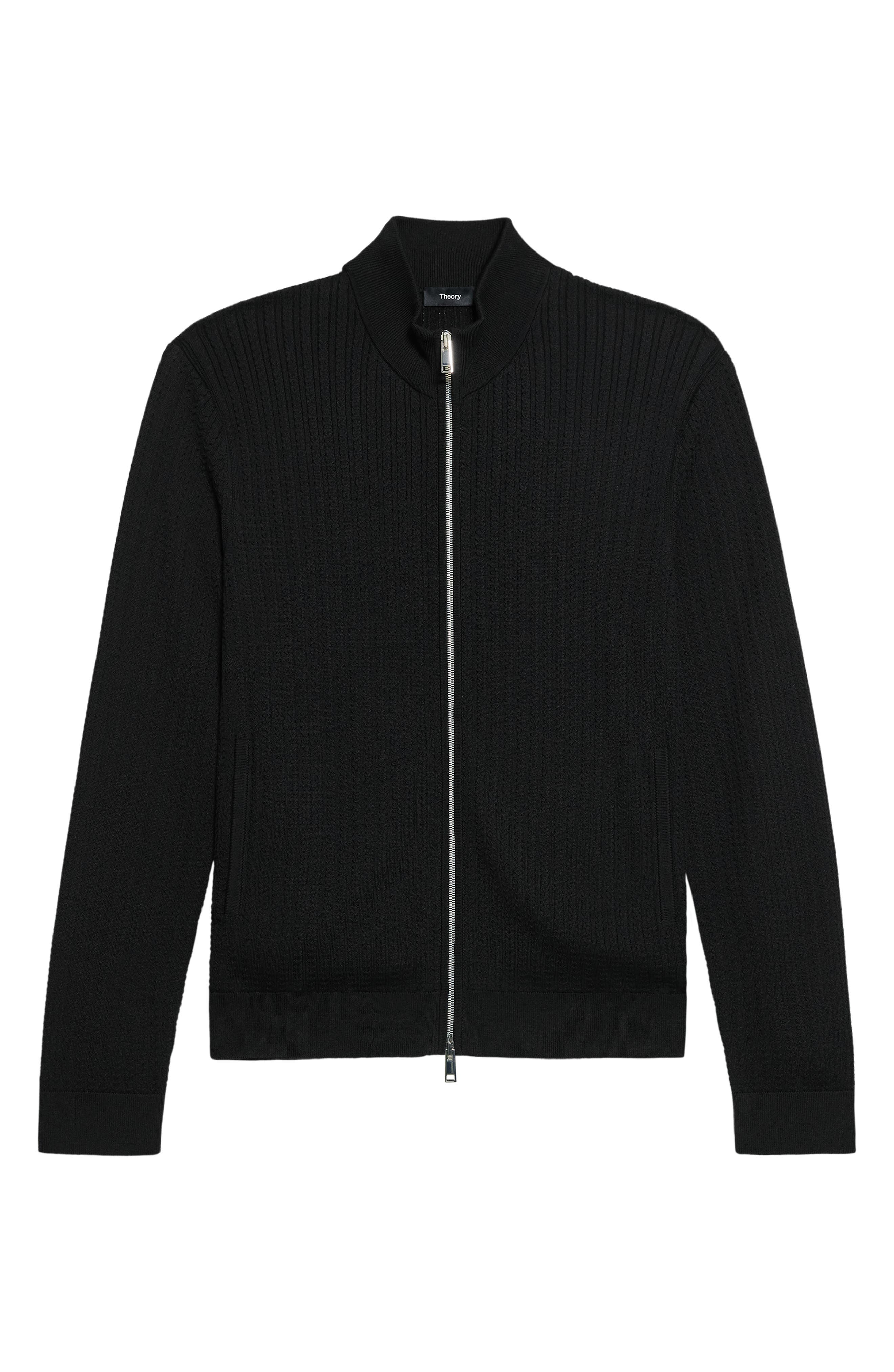 Theory Walton Cabled Cotton Zip Cardigan (Men) | Nordstrom