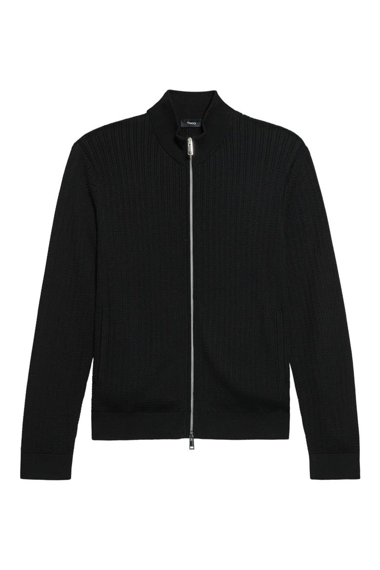 Theory Walton Cabled Cotton Zip Cardigan (Men) | Nordstrom