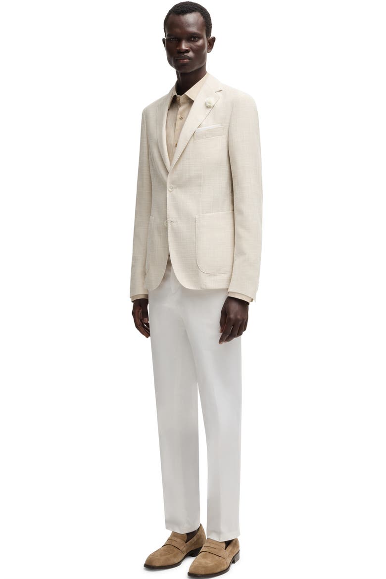 Hanry Slim Fit Slub Wool & Cotton Blend Sport Coat, Alternate, color, OPEN WHITE