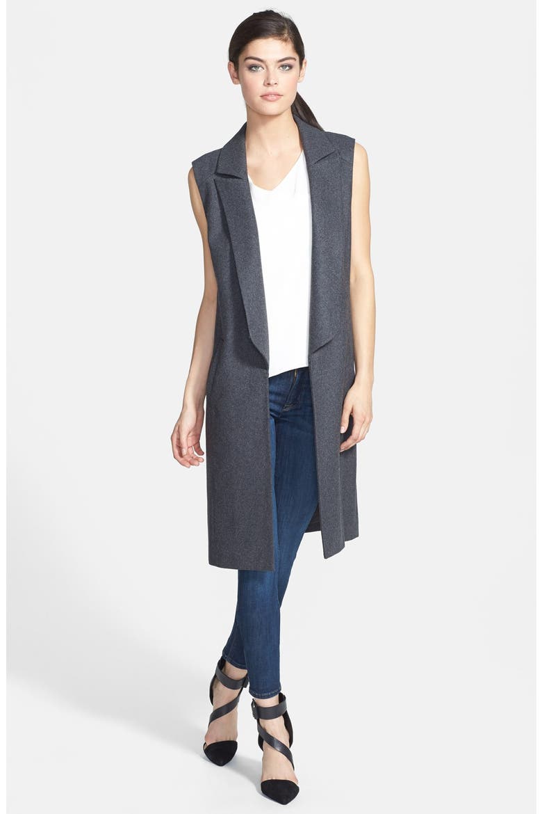 Sleeveless Wool Blend Jacket, Main, color, HEATHER CHARCOAL