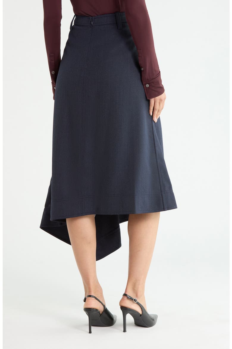 Gael Asymmetric Midi Skirt, Alternate, color, NAVY MELANGE
