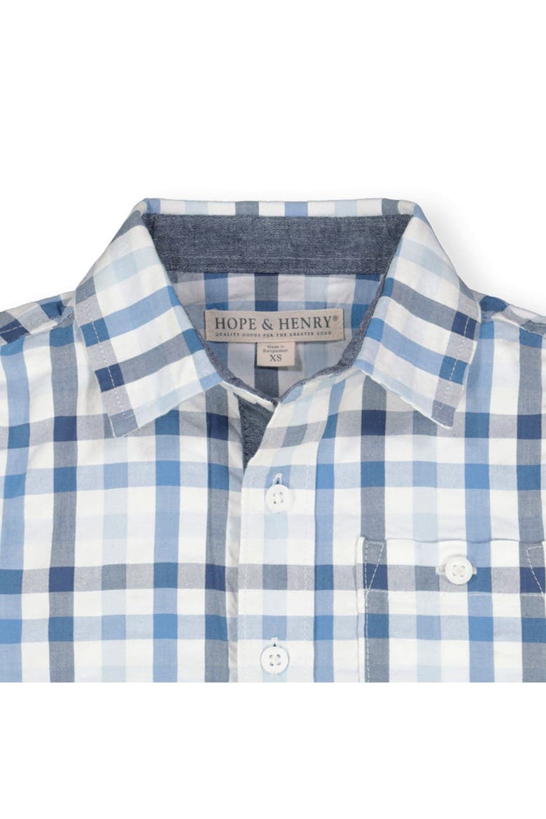 Short Sleeve Seersucker Button Down Shirt, Alternate, color, Tonal Blue Seersucker Check