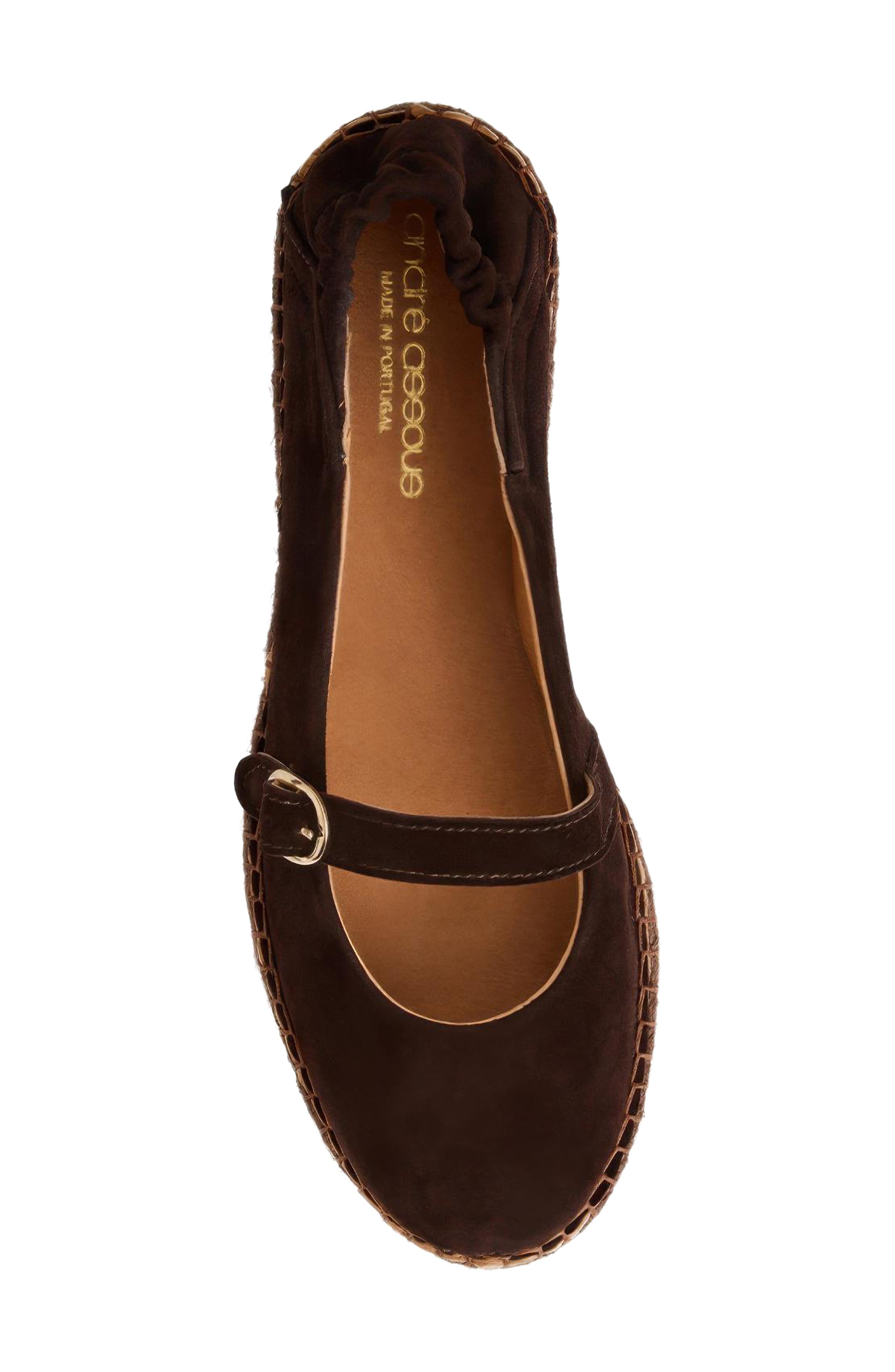 Carlita Espadrille Mary Jane Flat, Alternate, color, DARK BROWN SUEDE