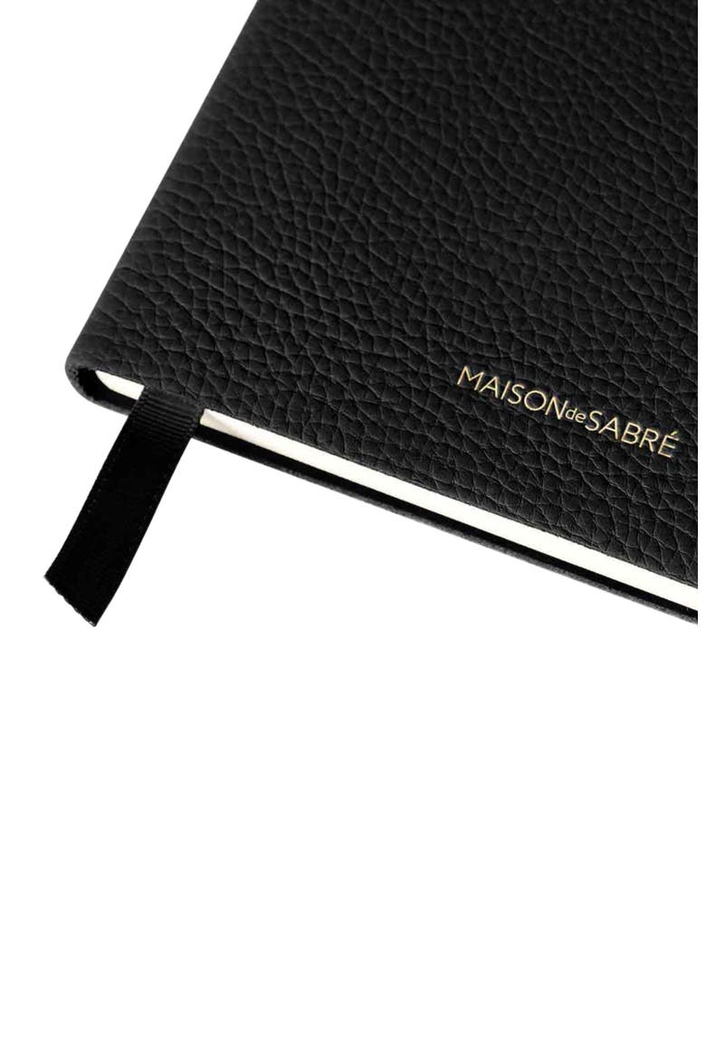 Leather Notebook, Alternate, color, Black Caviar
