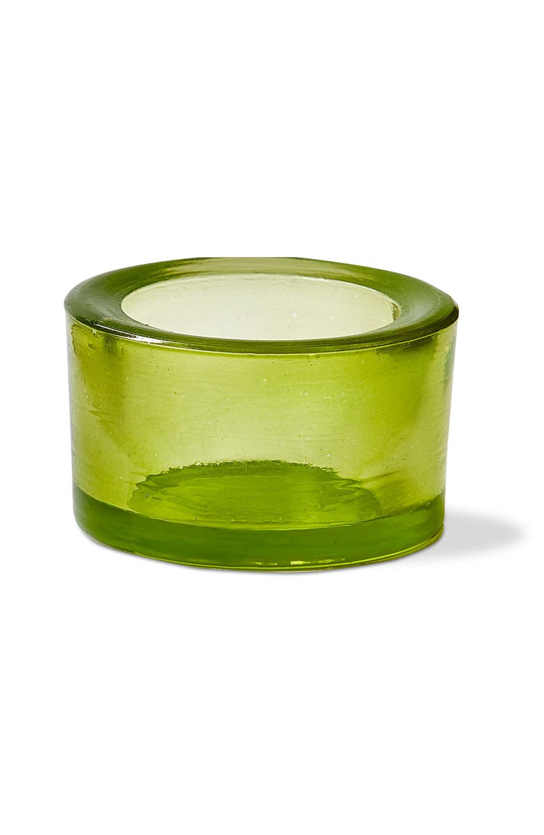tag Chunky Light Green Tealight Holder Glass Candle Holder, Main, color, Green