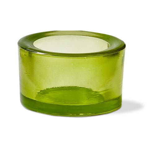 Chunky Light Green Tealight Holder Glass Candle Holder