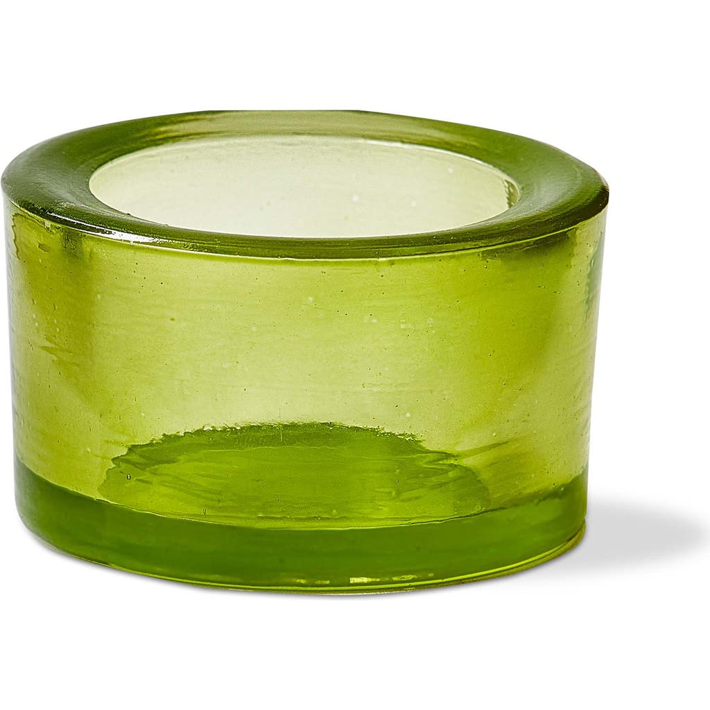 Tag Chunky Light Green Tealight Holder Glass Candle Holder In Green