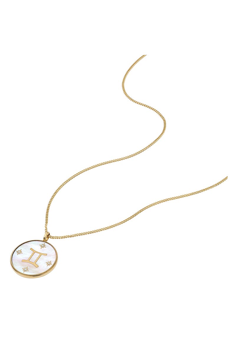 Sutton Leo Zodiac Pendant Necklace, Alternate, color, GEMINI/ WHITE/ GOLD