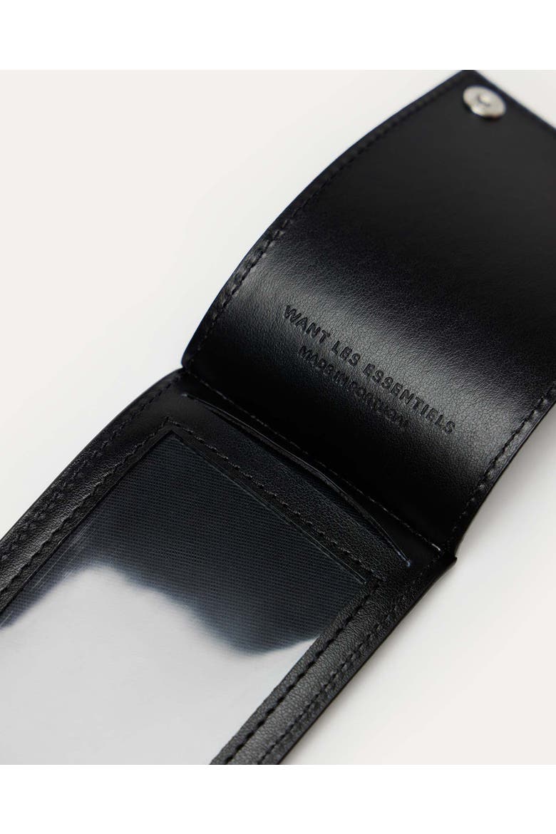 Arch Smooth Leather Luggage Tag, Alternate, color, Black
