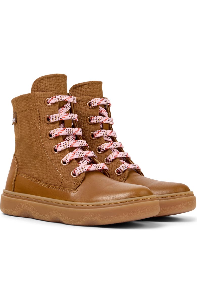 Camper Kids' Kiddo Lace-Up Boot, Main, color, Medium Brown