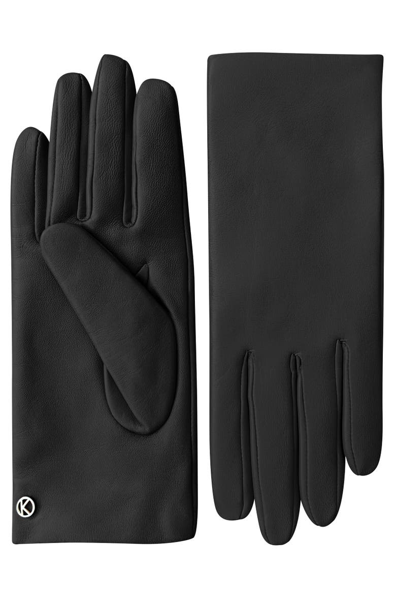 Premium Lamb Leather Touchscreen Gloves with Cashmere Lining, Alternate, color, black